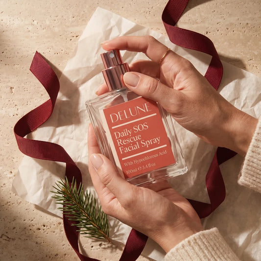 Hand on Delune Daily SOS Rescue Facial Spray